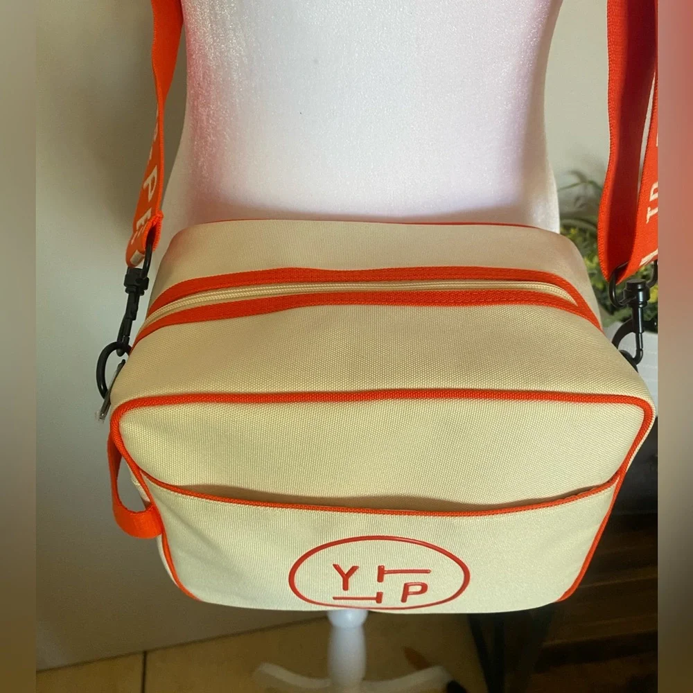 Youth‎ to the People Cream and Orange Messenger Bag